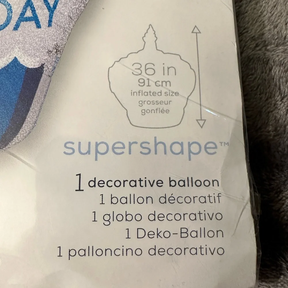 Baby Boy 1st Birthday Party Decorations Balloons Blue White 3D Cupcake Jumbo